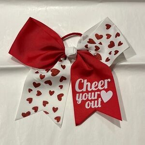 Red and White Cheerleading Bow